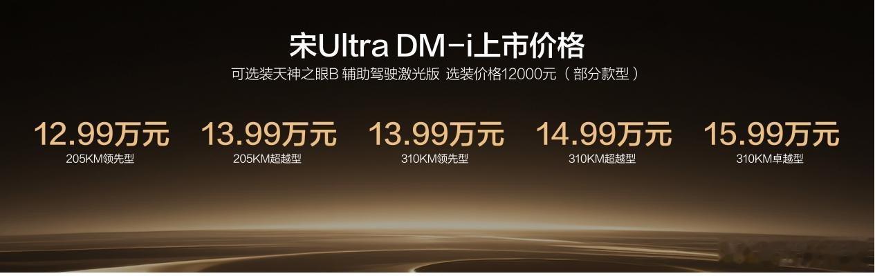 比亚迪宋Ultra DM-i正式上市，12.99万元起的定价重新定义B级插混SU