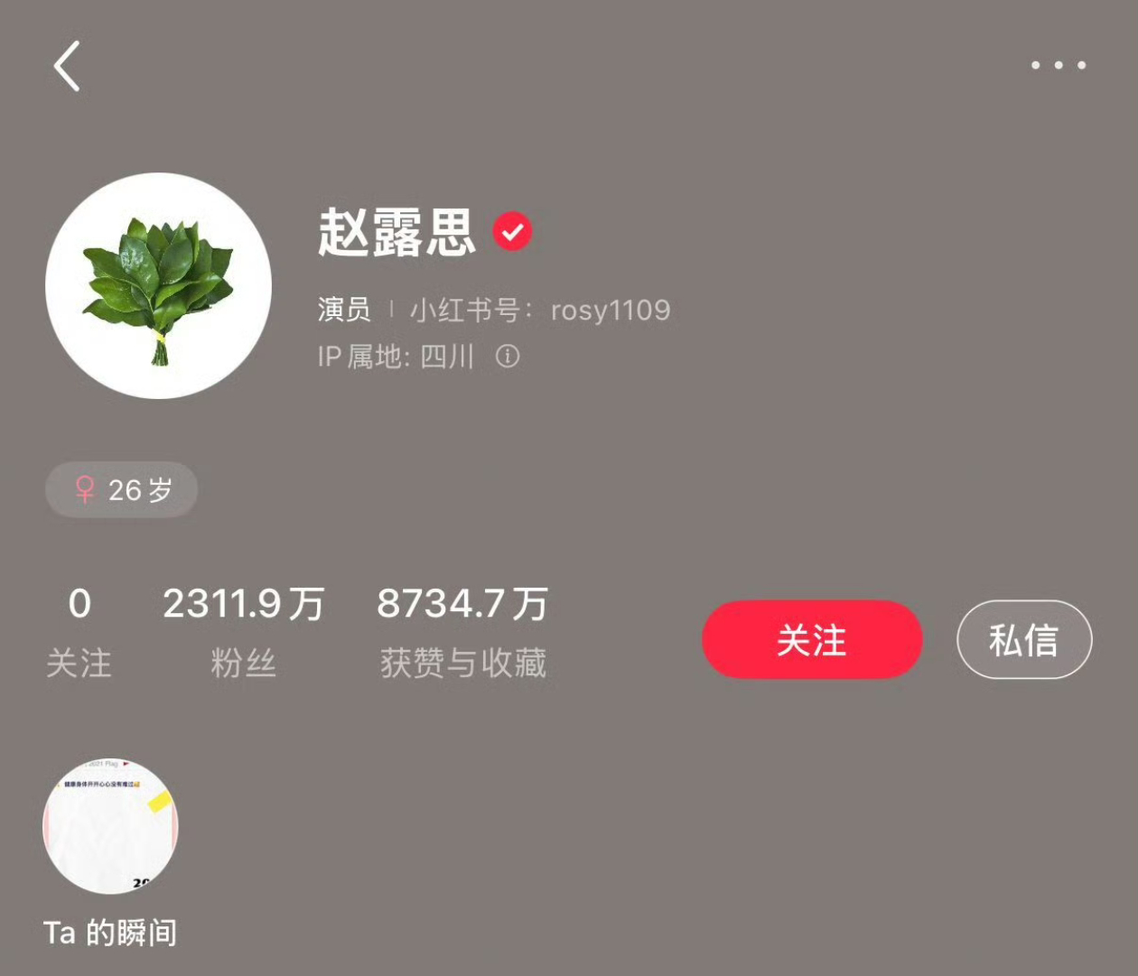 赵露思把小红书头像换成了柚子叶这是想祛祛晦气吗 ​​​