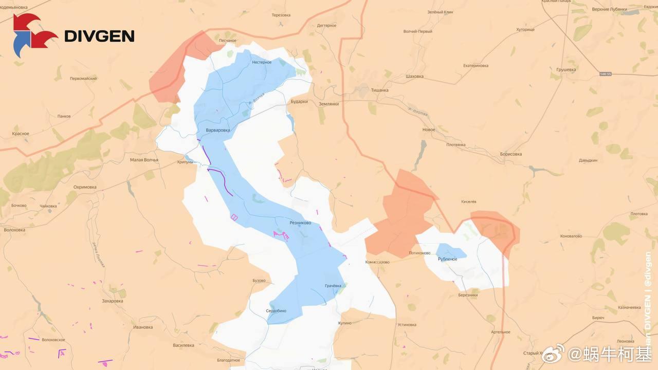 北方集群继续压缩包围圈来源：DIVGEN 🚩 Карта СВО俄罗斯32座最