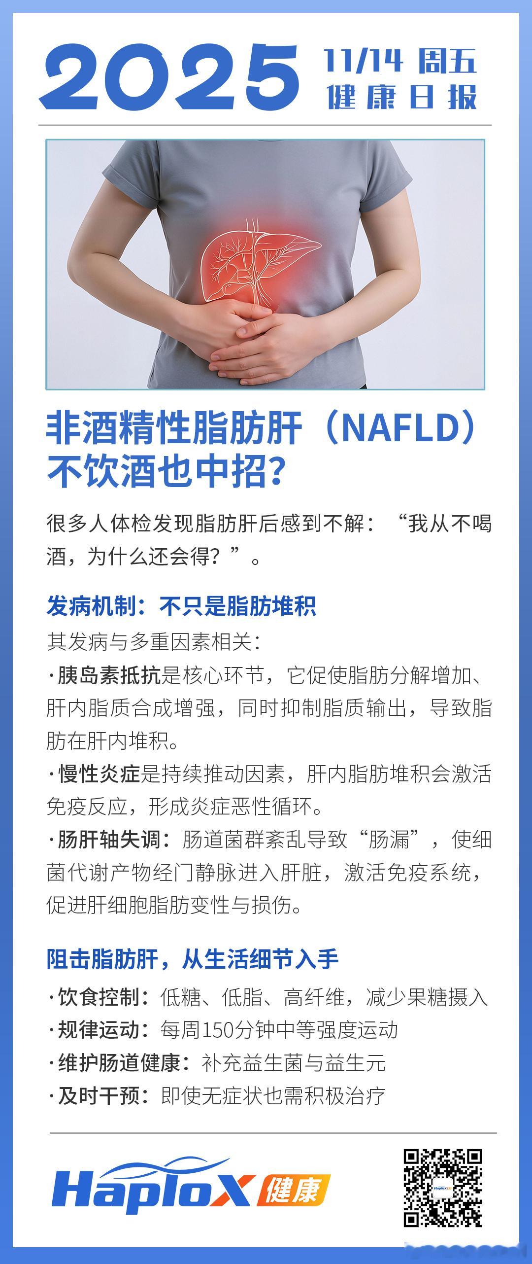 非酒精性脂肪肝（NAFLD）不饮酒也中招？牢记低糖低脂饮食、规律运动、养护肠道这