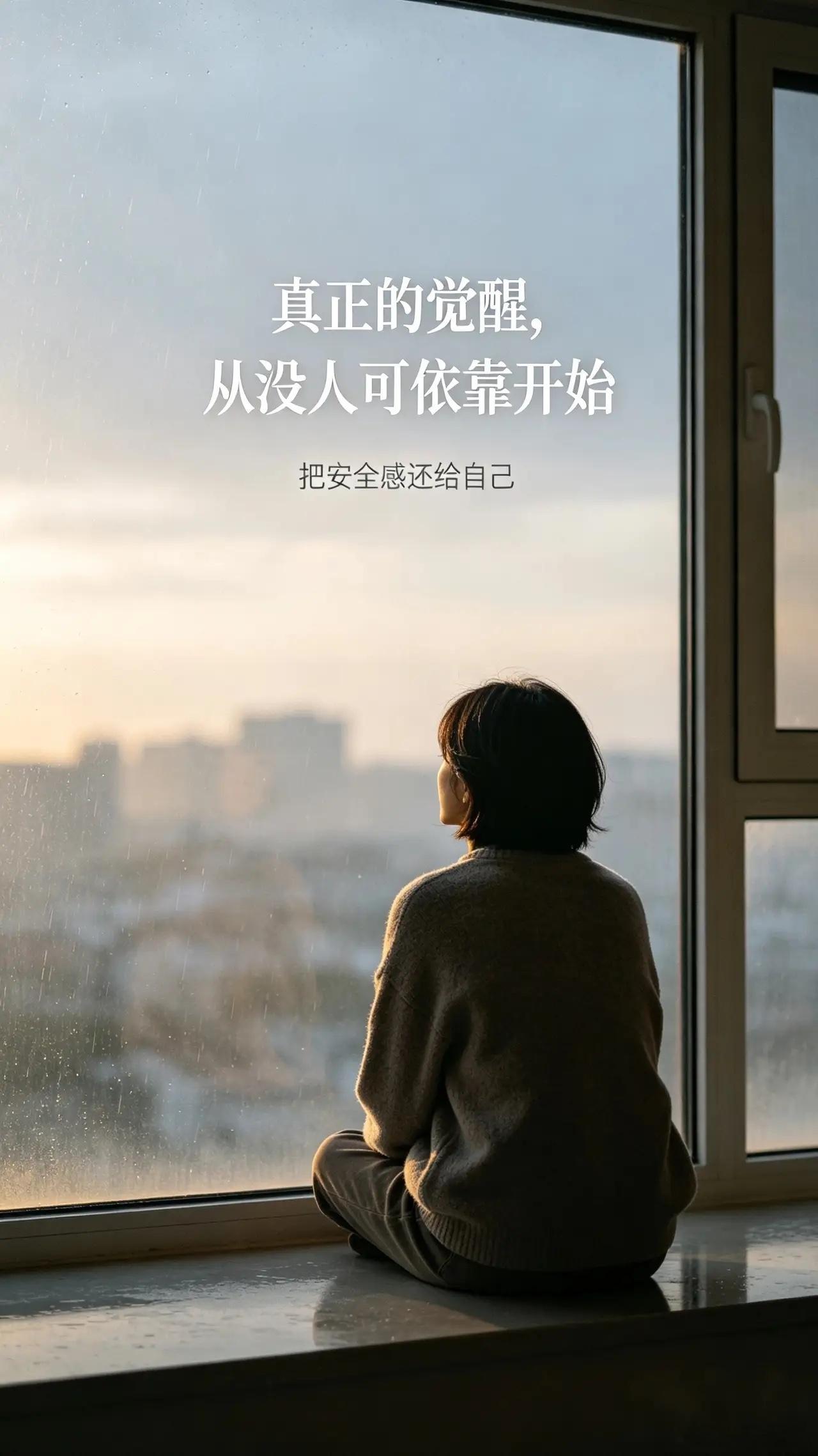 人到一定年纪都是被现实逼醒的 没人可以依靠的时刻，才是真正成长的开始。很多顿悟，