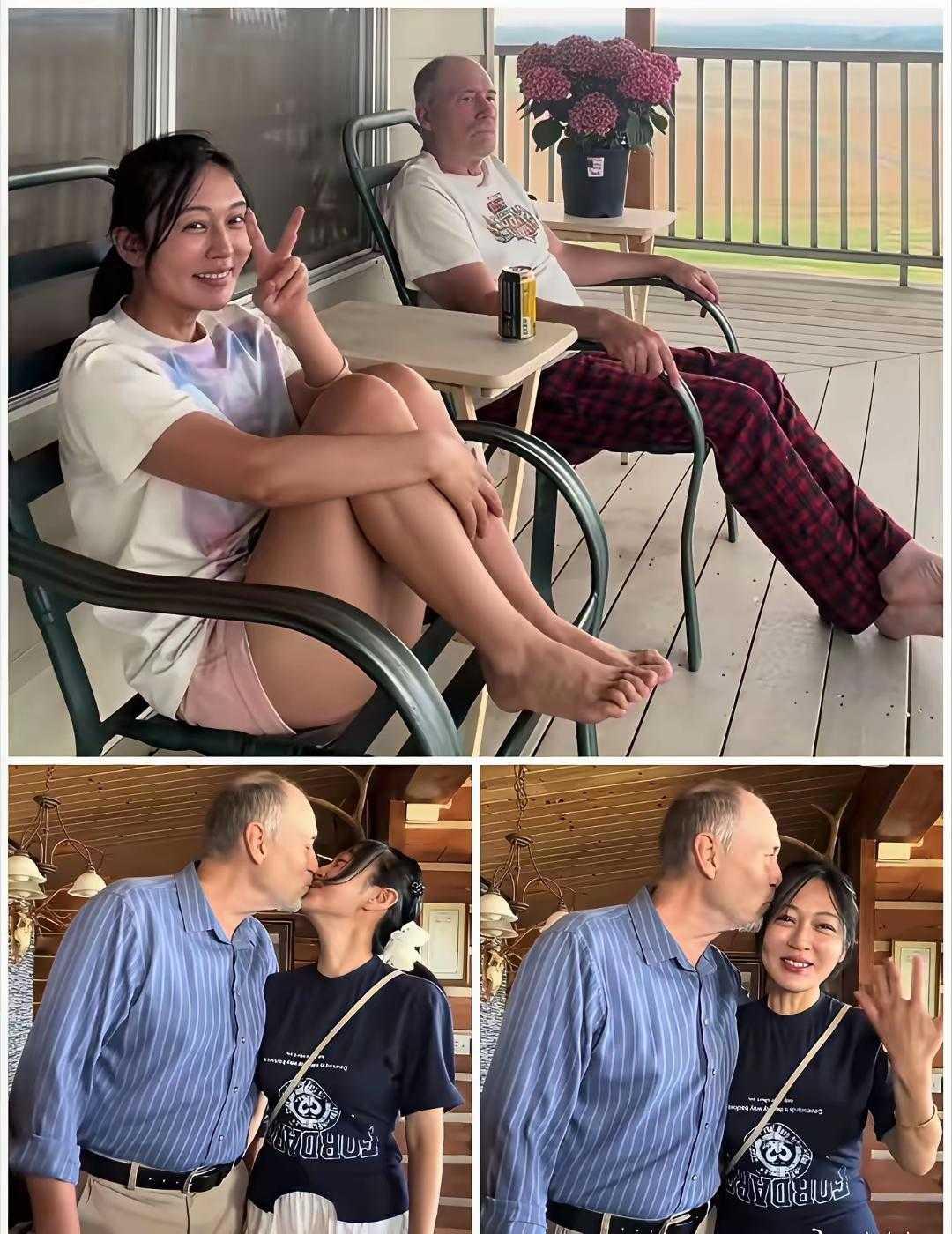 跨越山海的爱情，年龄从不是问题，彼此相爱才是本质。笑容就能看出，她也是很幸福。