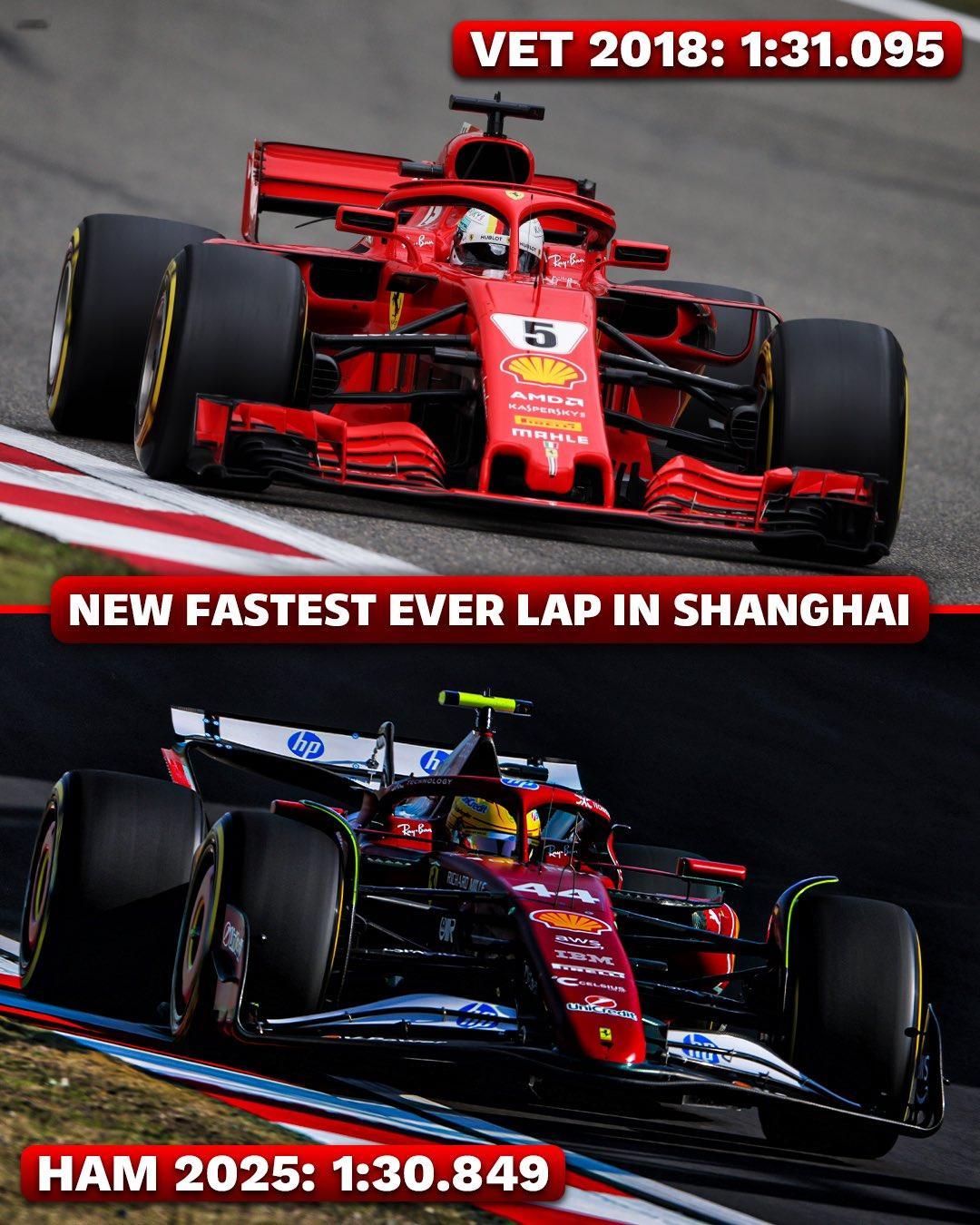 F1 1:30.849！汉密尔顿在今天刷新了上海国际赛车场的最快一圈成绩！202