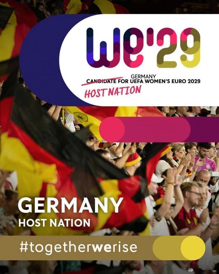 德国将承办2029年女足欧洲杯12月3日讯 德国足协官方确认，德国将承办2029