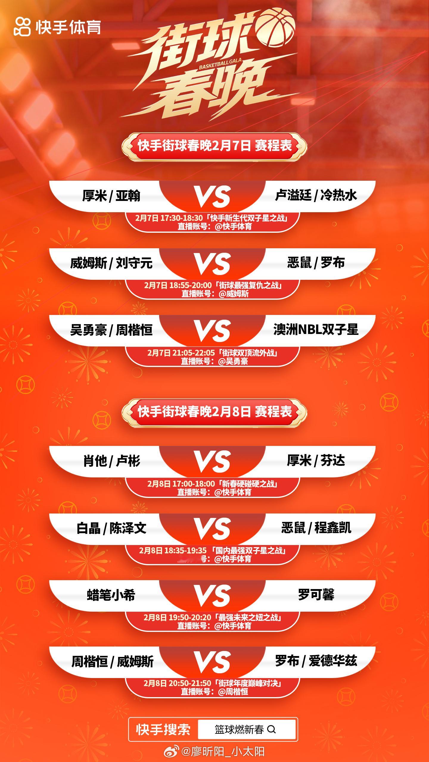 生活手记 不播比赛的日子也要好好看球儿！🏀街球春晚2.7-2.8正式打响！周楷