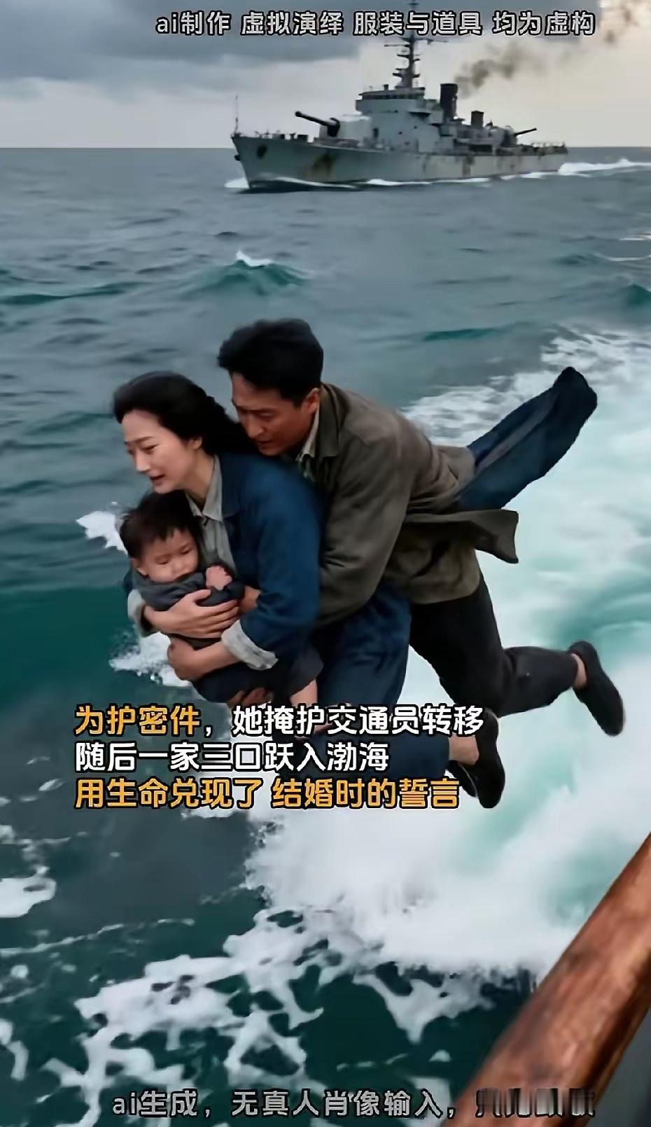 看那一家三口跳海的片段，眼泪一下就砸在手机屏上了！
 
敌人的脚步声越来越近，枪