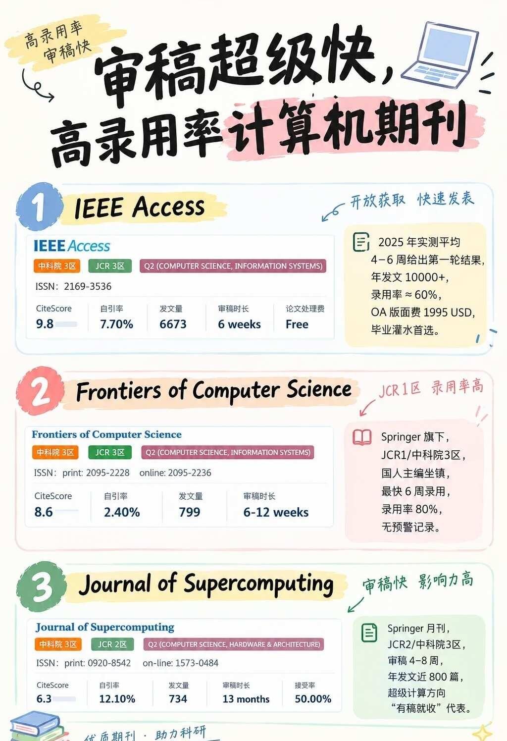 🔥审稿超快的计算机期刊！
科学 论文投稿 国际期刊 英文期刊 期刊 SCI期刊