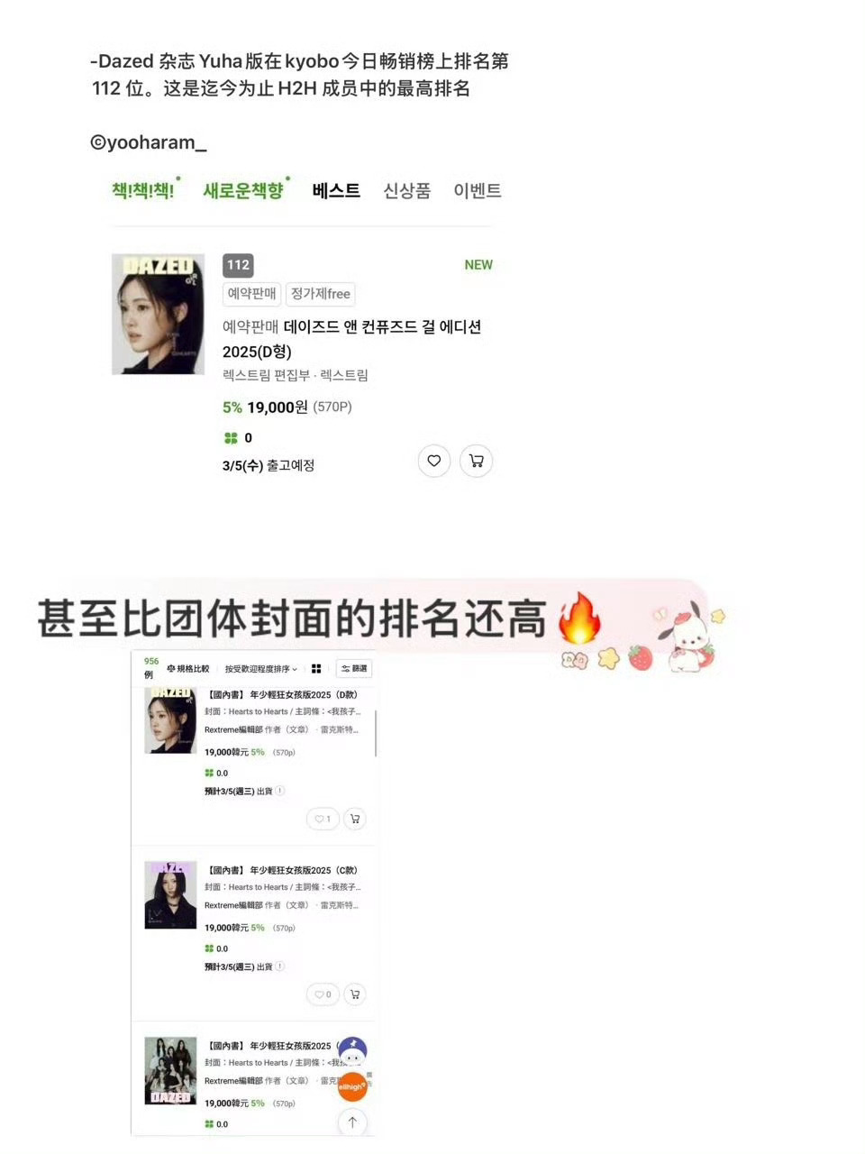 H2H女团yuha个人单封杂志销量登顶队内第一，中输牛哇[赞] 