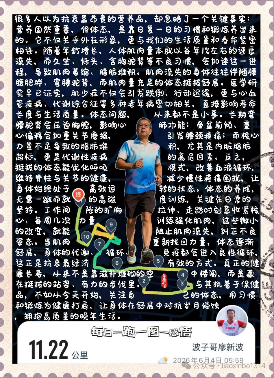 【体态，藏着健康长寿的密码】很多人以为抗衰靠昂贵的营养品，却忽略了一个关键事实：