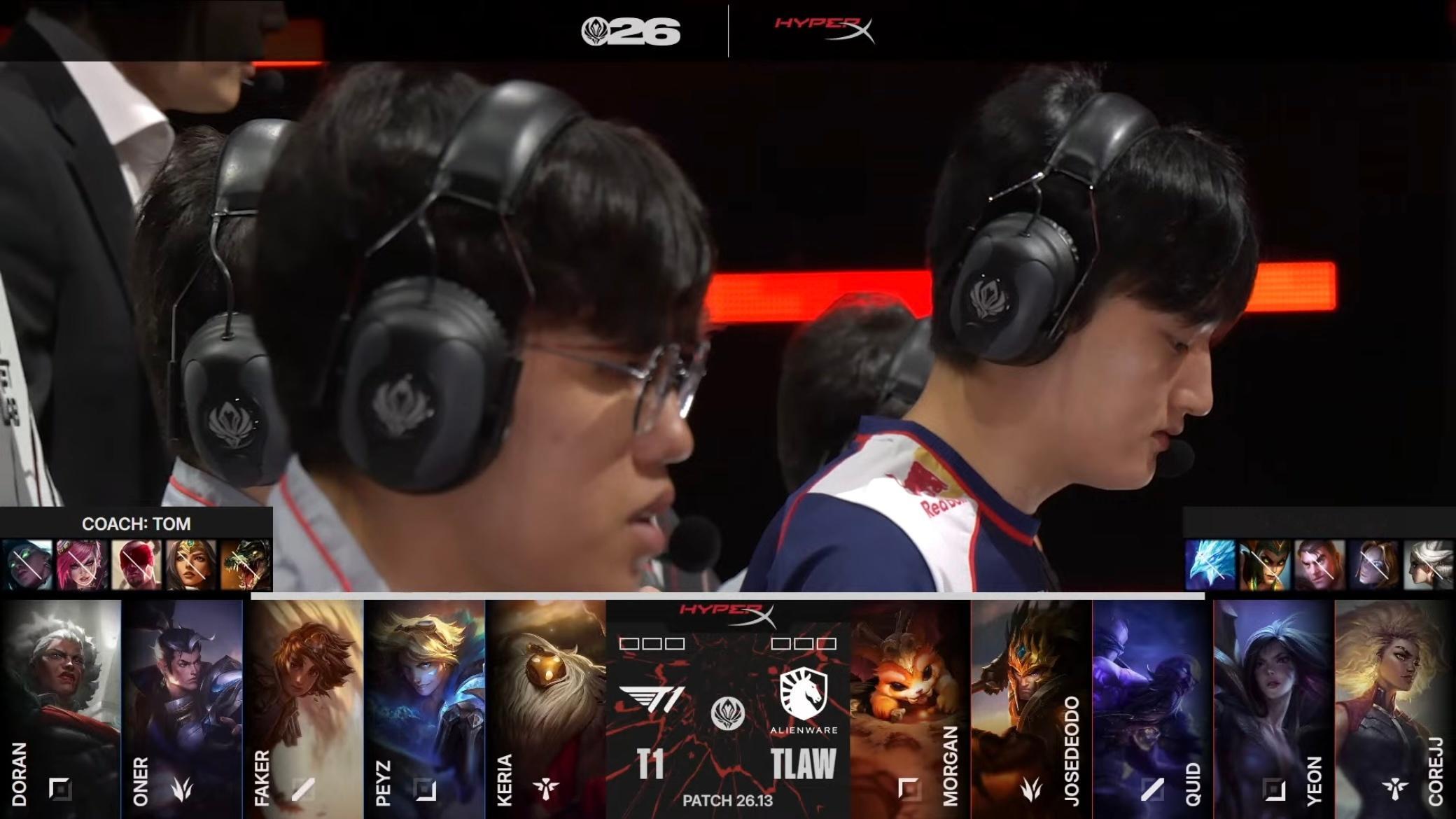 【2026MSI 】 GAME 01 vs TLAW第一局BP如下T1T1LOL