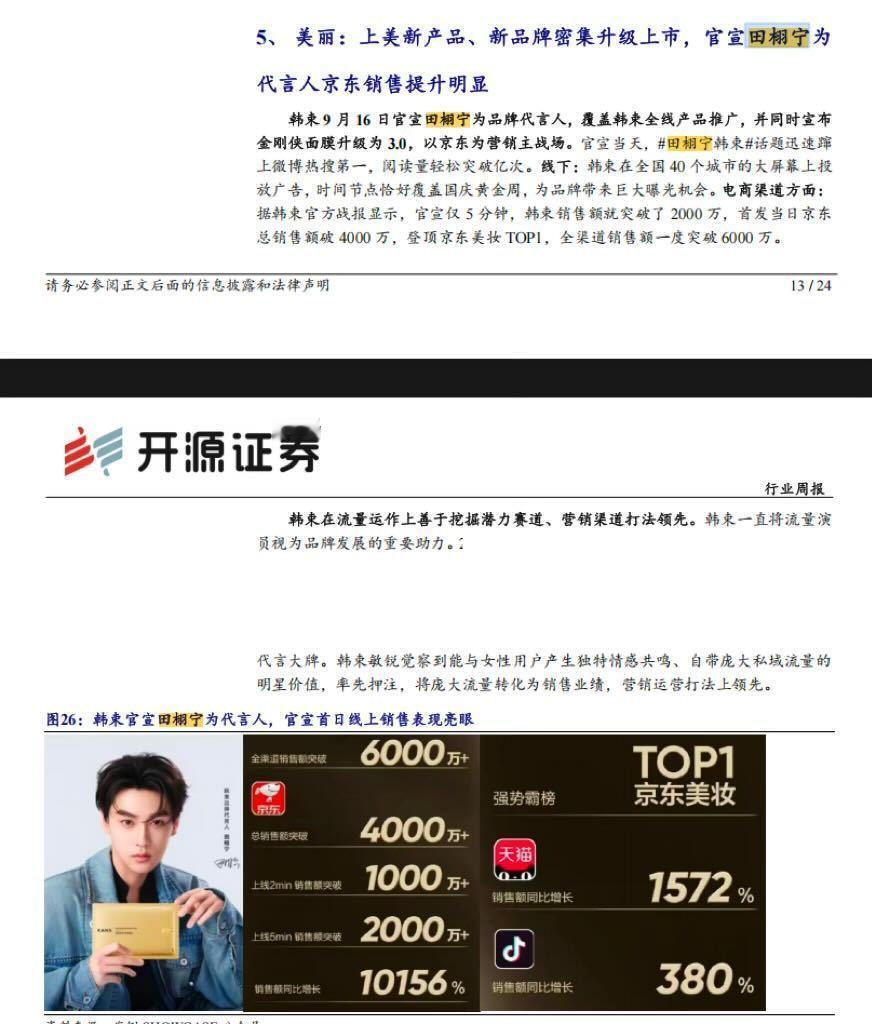 韩束真的对田栩宁很满意[泪奔] ​​​