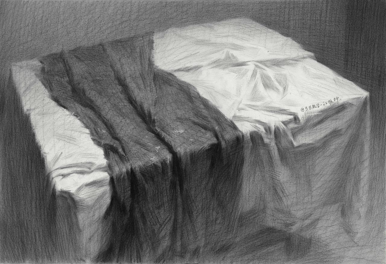 美术联考素描静物衬布素描