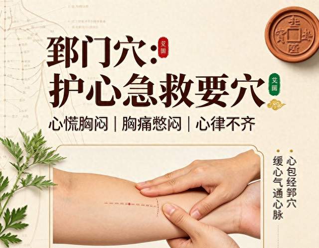 郄门穴：护心急救要穴！心慌胸闷、胸痛憋闷、心律不齐