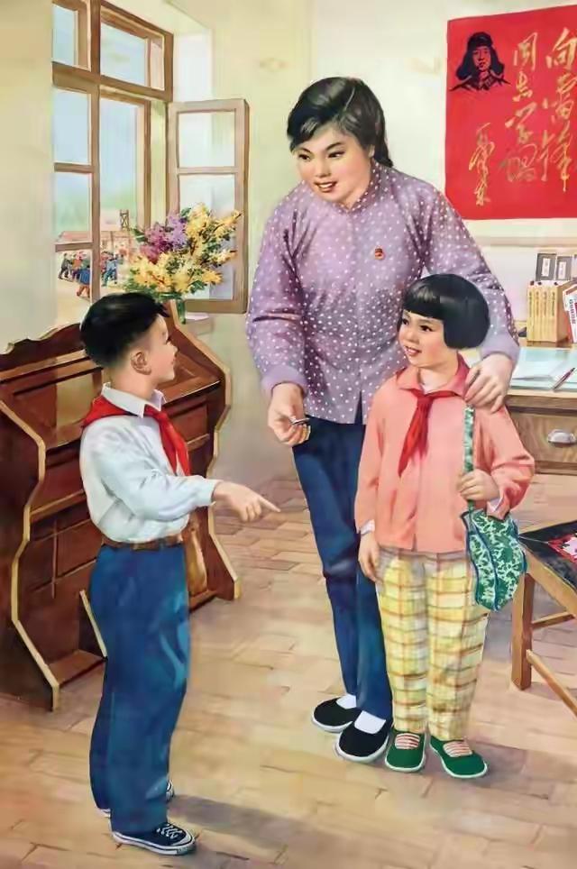 王铎：这孩子学雷锋，也捡到了五分钱。1964年的年画。