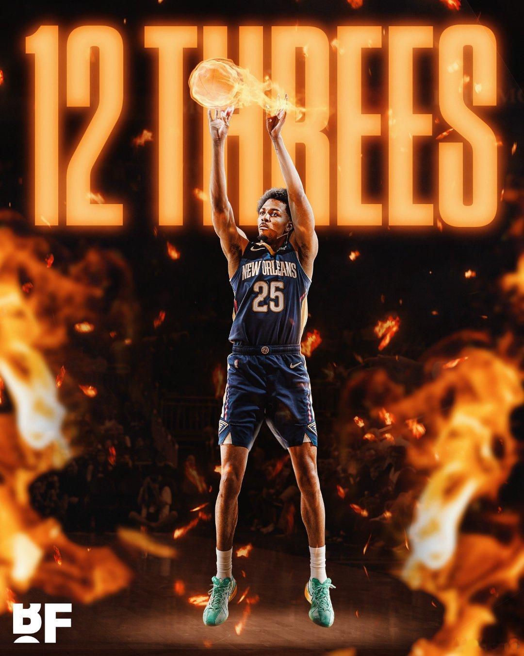 墨菲今天打出生涯新高的 44 分,   再加6 板, 6 助, 3 断 ，其中1