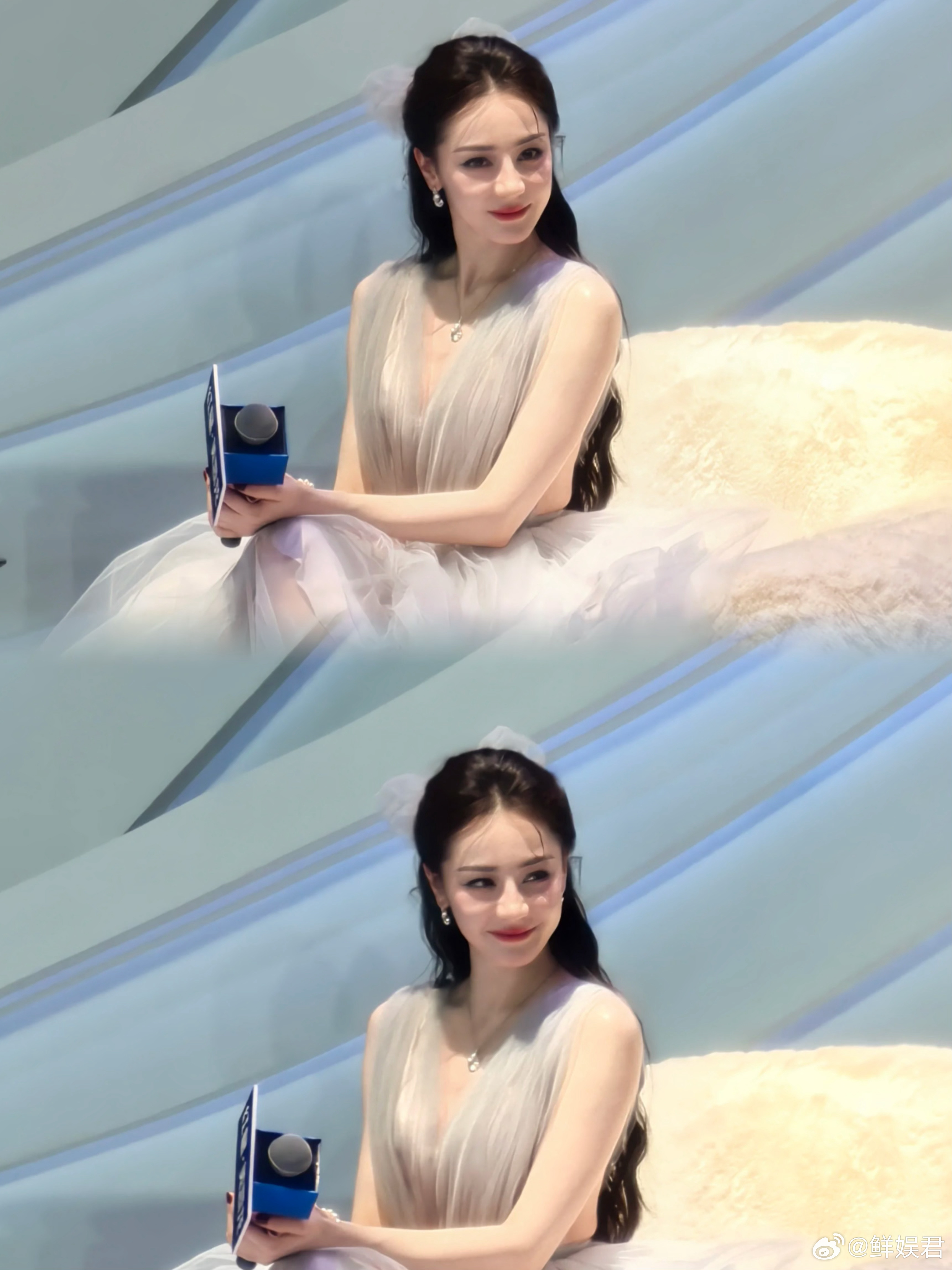 迪丽热巴仙女级别，天津活动顶住了大顶光，生图太权威了！美神降临用在她这里永不过时