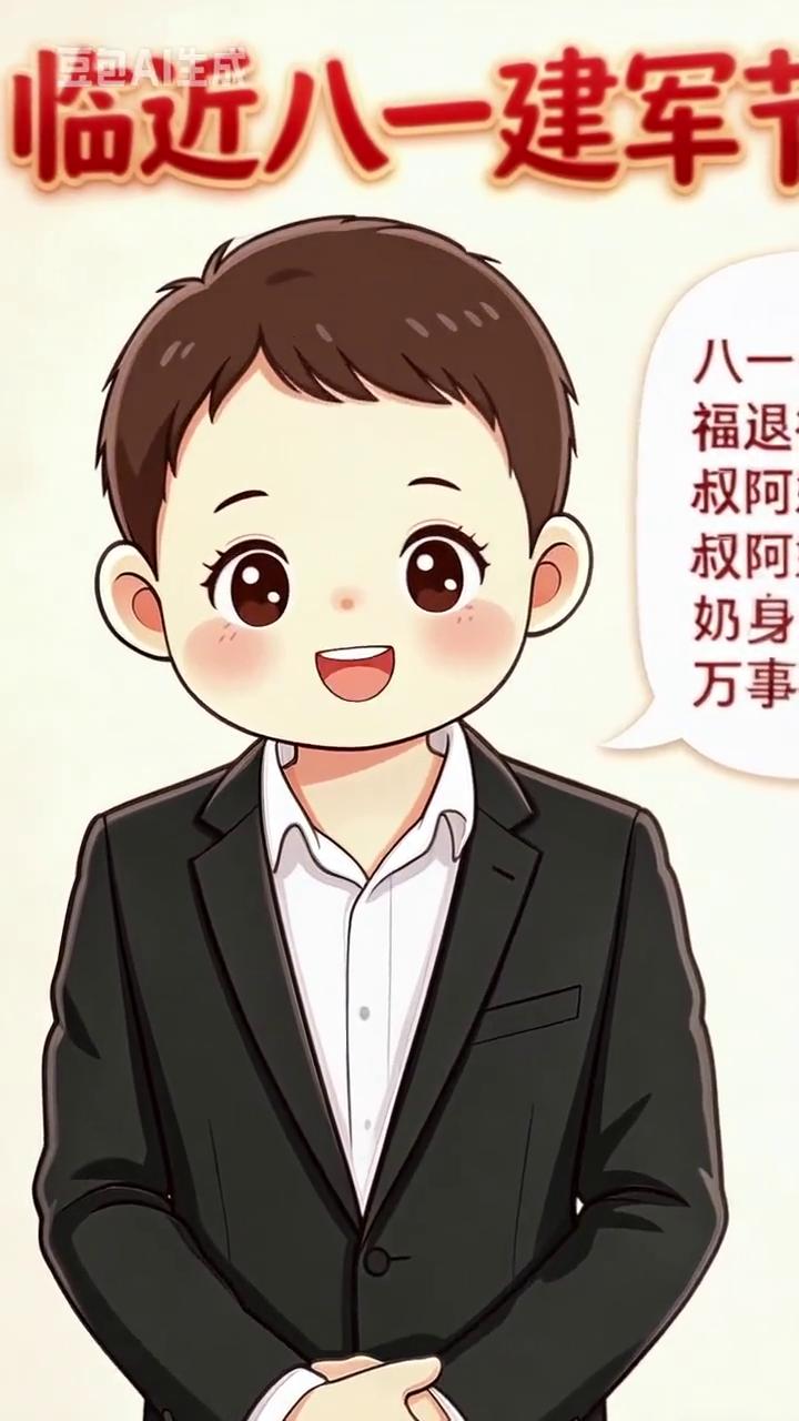 八一临近，祝福退役军人叔叔阿姨、爷爷奶奶身体健康，万事如意。