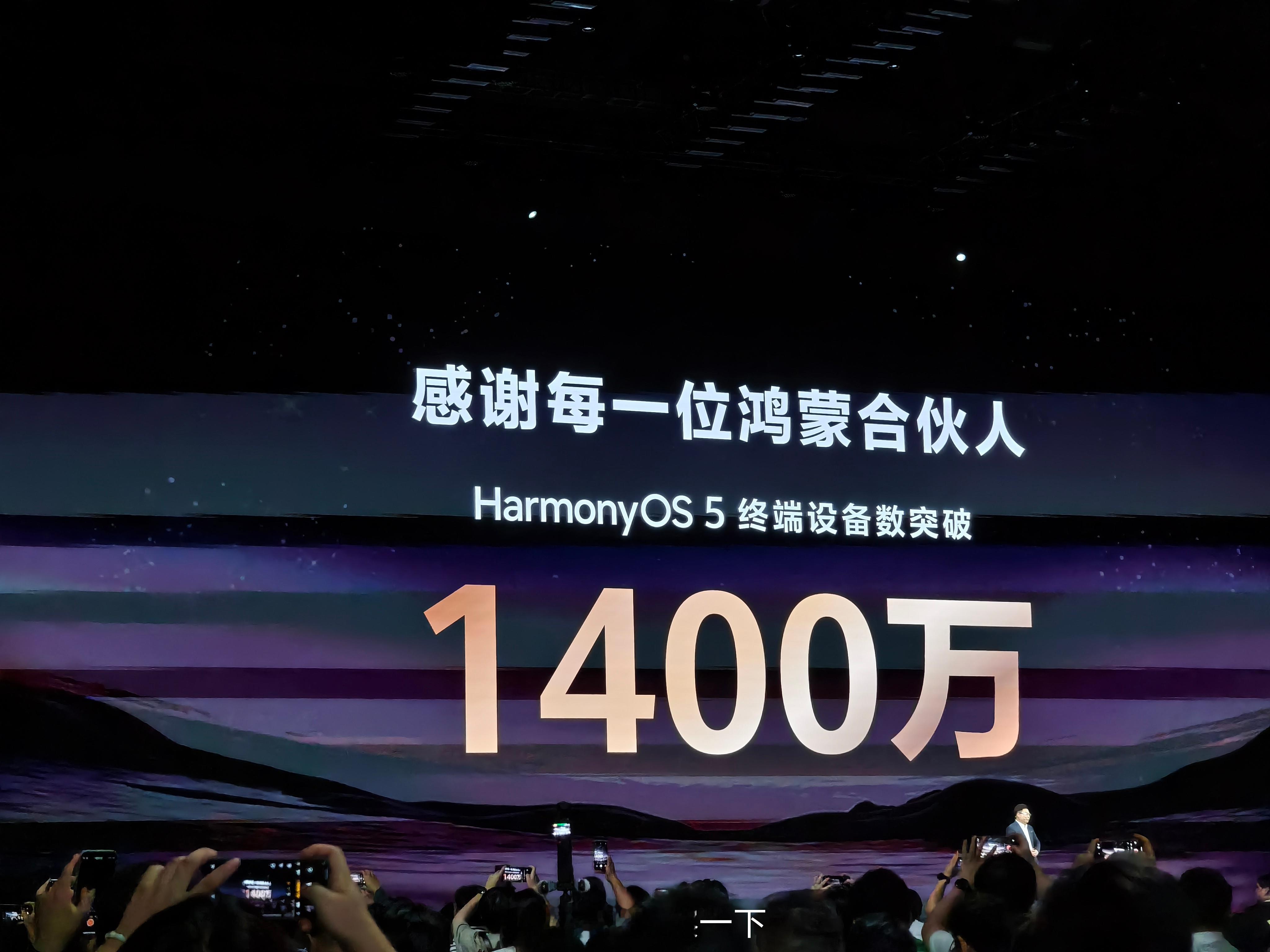 Harmony 5终端设备数突破1400万华为matexts非凡大师华为新三折叠