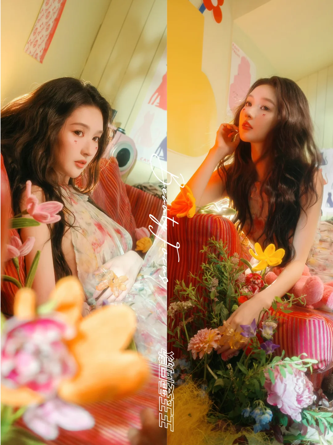 王玉雯丨公主碎花裙：温柔花海落身上✨
