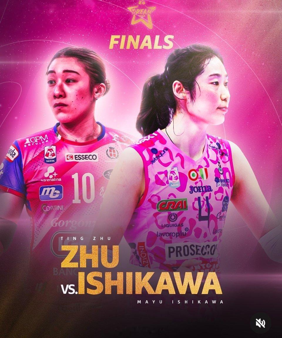 朱婷[超话] 梦之队评选决赛阶段来了[酷]🇨🇳朱婷🆚石川真佑🇯🇵朱婷留