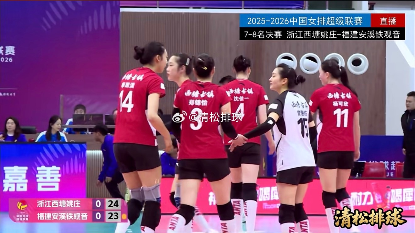 2025-2026中国女排超级联赛A级总决赛7-8名决赛第一回合浙江西塘姚庄vs