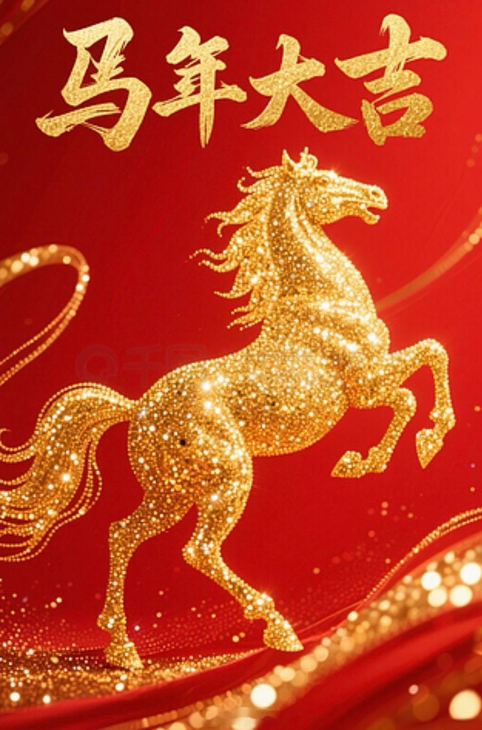 金马迎春皆如意，平安喜乐福自来。大年初一恭祝各位心想皆事成！过年好