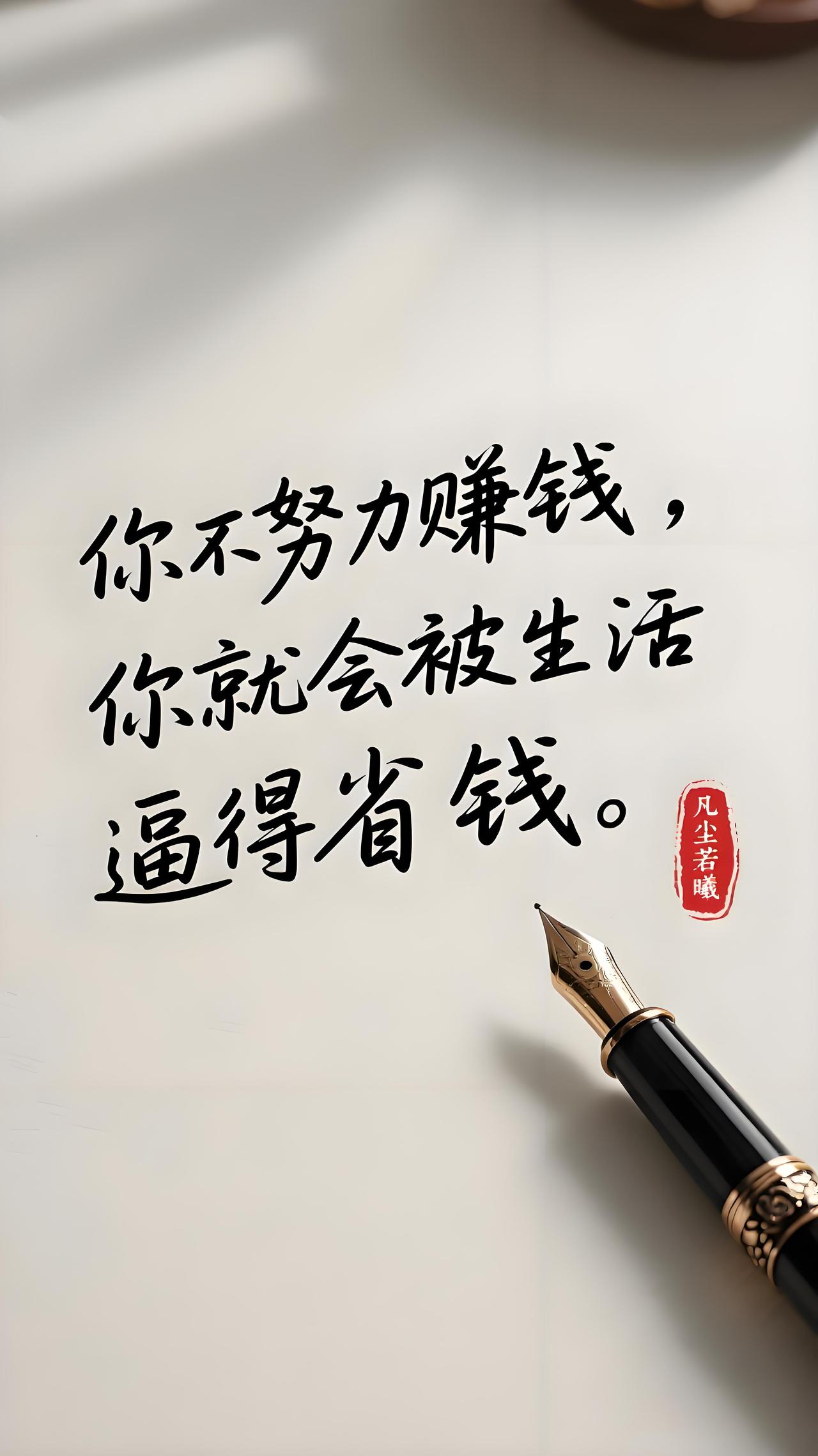 一个扎心事实，
你不努力赚钱，
生活就会逼你省钱。

谁没经历过“钱不够花”的窘