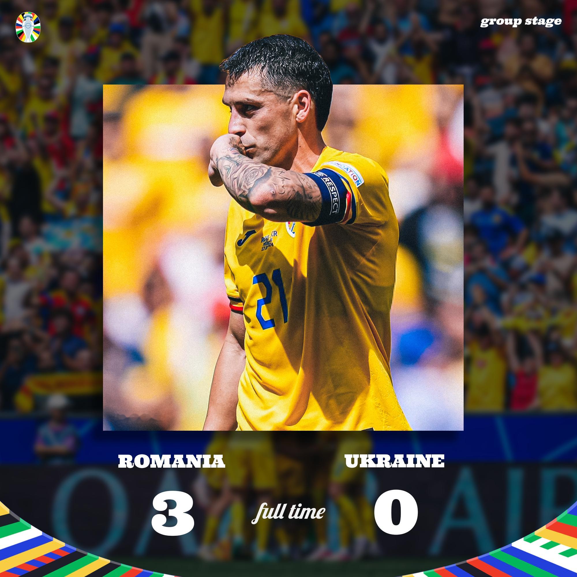 FT | 罗马尼亚 3-0 乌克兰罗马尼亚惊艳亮相！🇷🇴#罗马尼亚3比0乌克