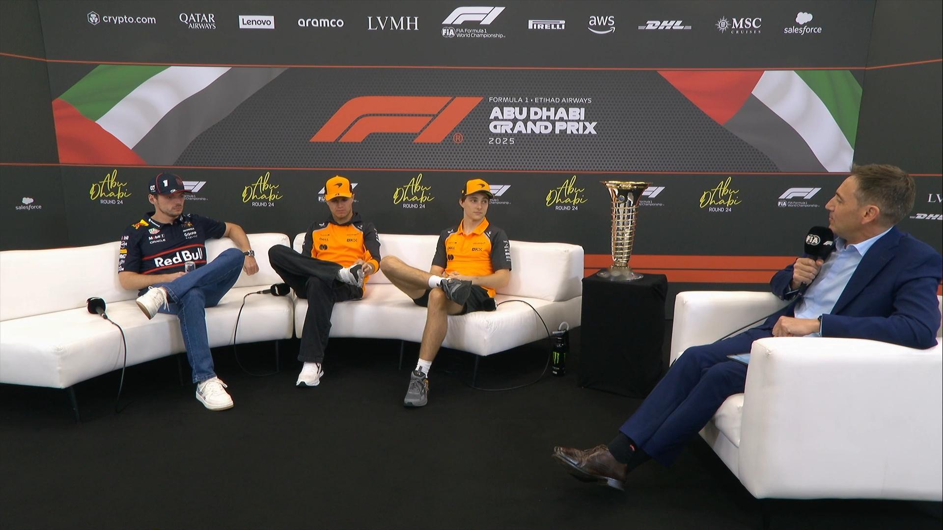 F1阿布扎比大奖赛周四例行车手媒体会第二组F12025F1阿布扎比大奖赛