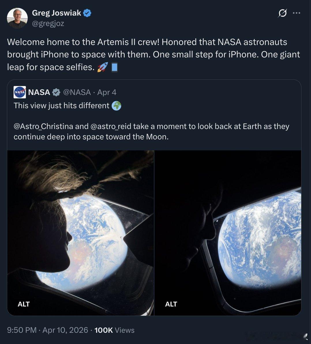 一个小细节：苹果直到火箭返回舱安全回到地球才开始谈论iPhone在太空拍摄的照片