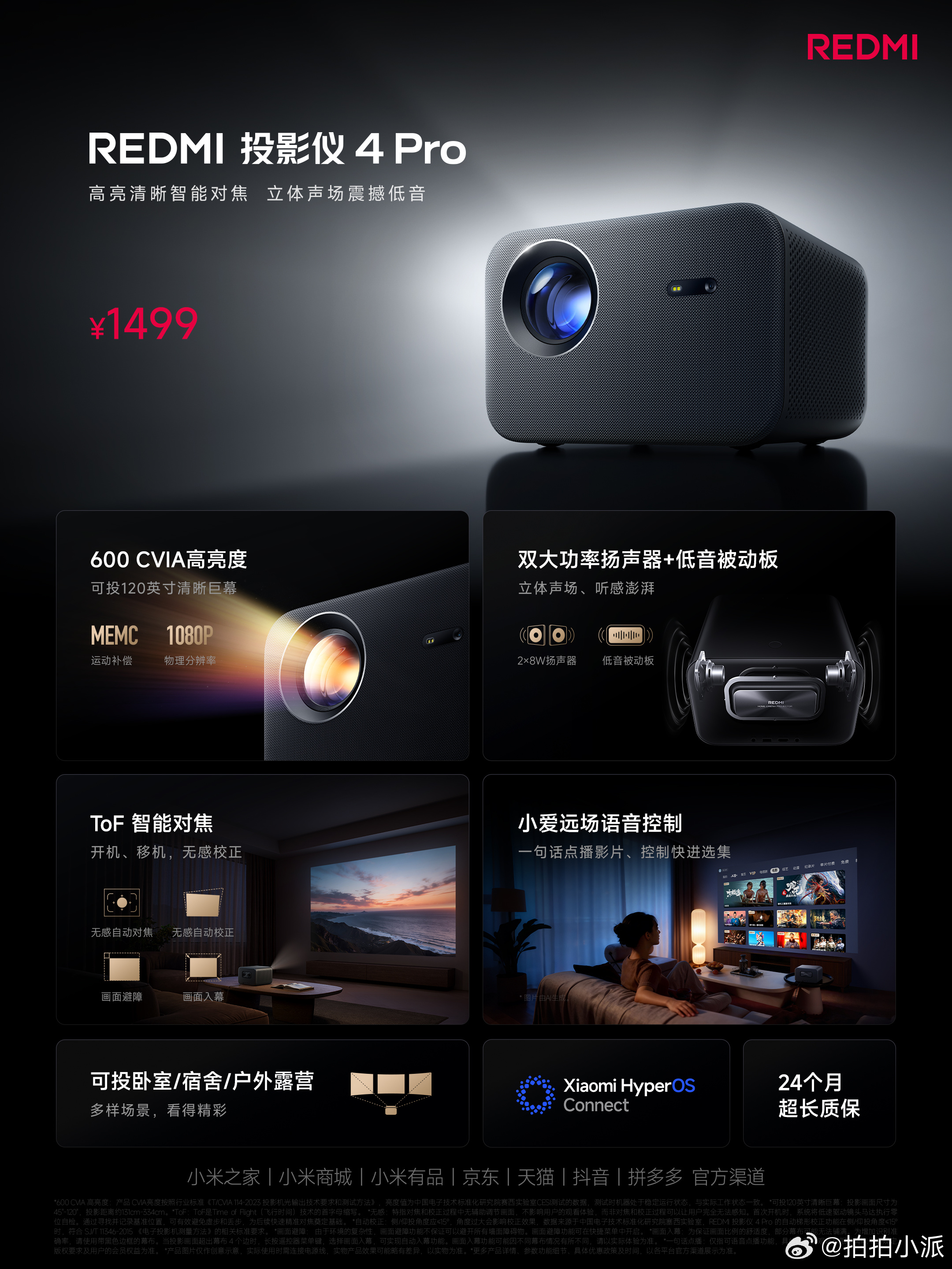 REDMI投影仪新登场，宅家快乐一键拉满[点赞]这下家里真能搞影院了，600 C