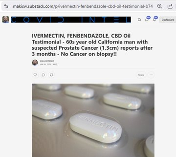 最新文章：伊维菌素、芬苯达唑、CBD油的真实案例——一位60多岁的加州男子，疑似