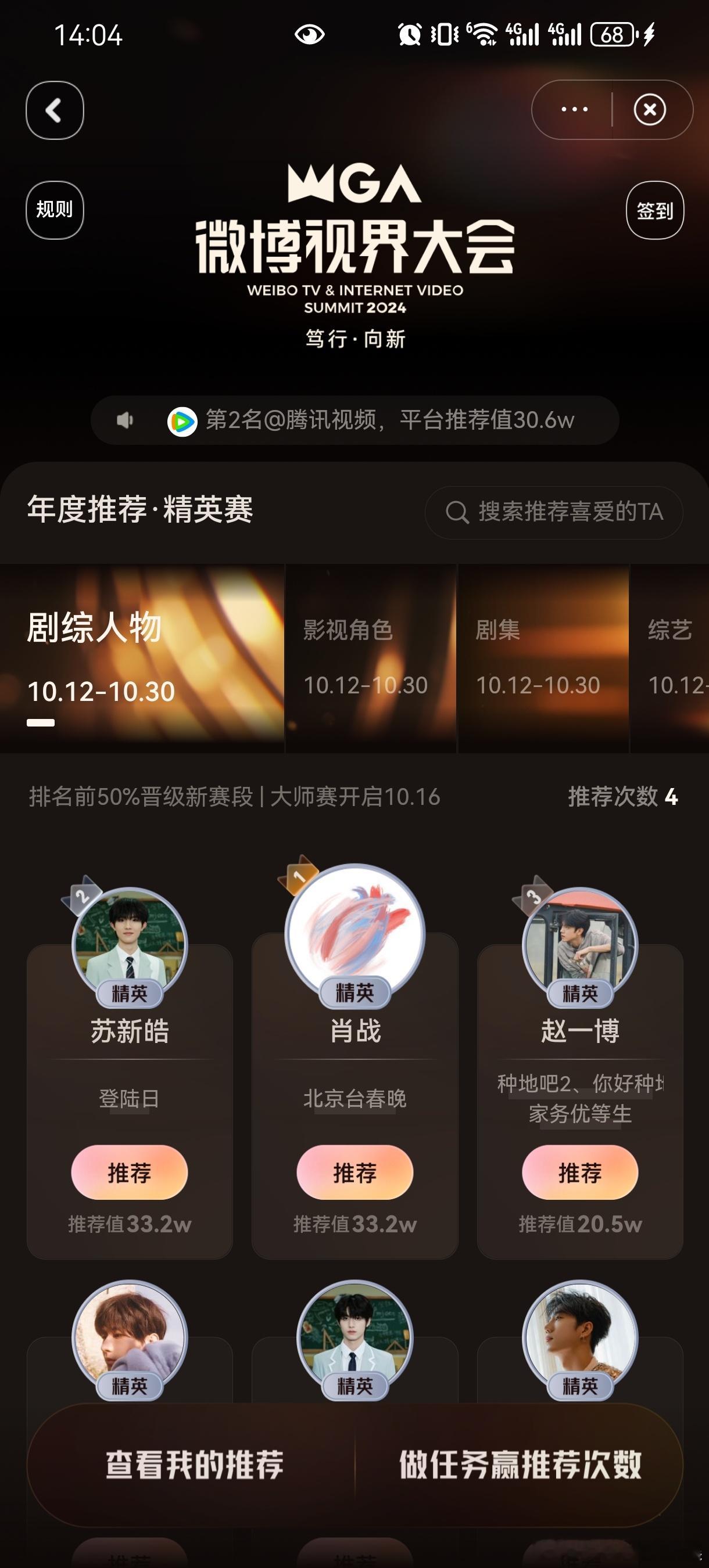 没想到 的剧综人物TOP1会在肖战和苏新皓之间角逐[吃瓜] ​​​