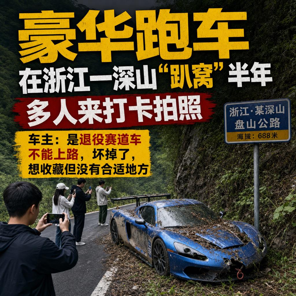 一辆退役赛道车，能在深山里“趴窝”半年，还成了网红打卡点。
这事看起来荒诞，背后