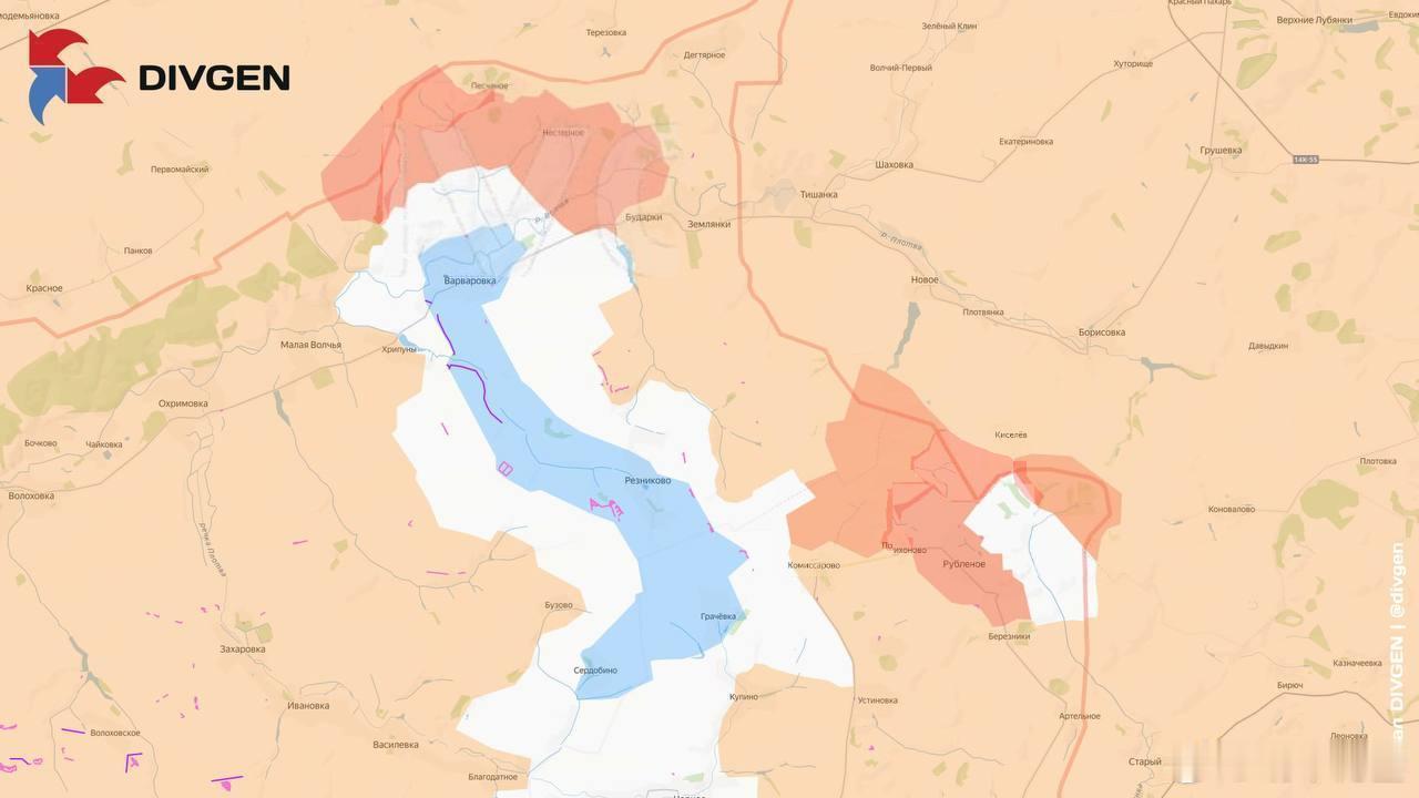 北方集群的这个包围即将吃完来源：DIVGEN 🚩 Карта СВО俄罗斯32