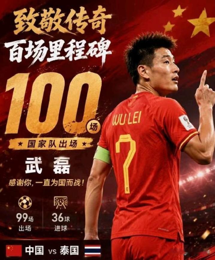 今晚，浙江金华主场，中国🇨🇳对阵泰国🇹🇭，武磊会在百场里程碑破门吗？
