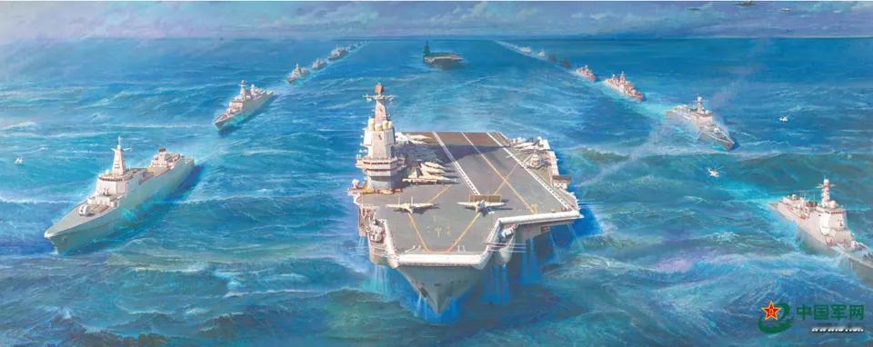 列阵大洋（布面油画）周补田 作#军事[超话]# ​​​