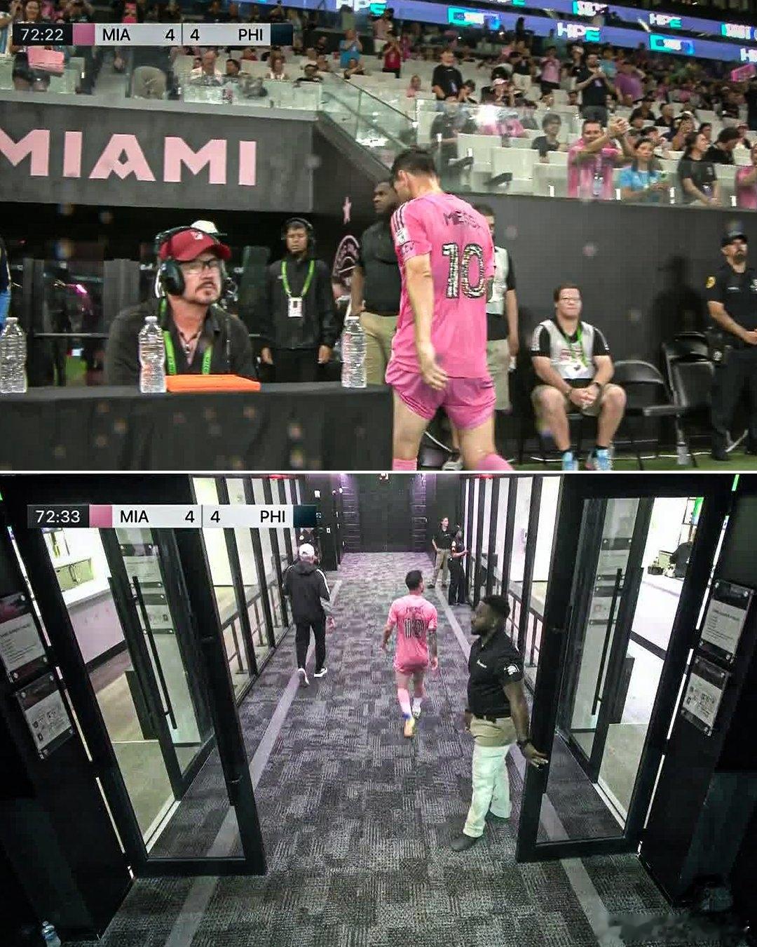 【ESPN曝梅西下场因腿筋不适】5月25日，据直播吧：今早美职联常规赛，迈阿密国
