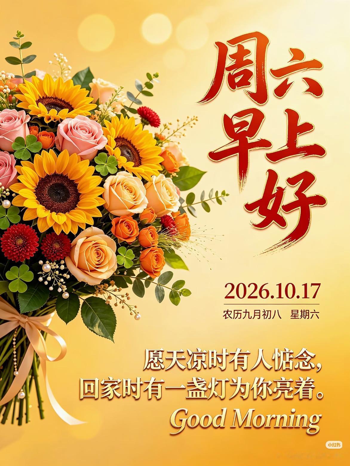 周六早安
秋阳遍洒的清晨格外宜人，愿今日的喜乐常伴左右，
愿所有美好都能不期而遇