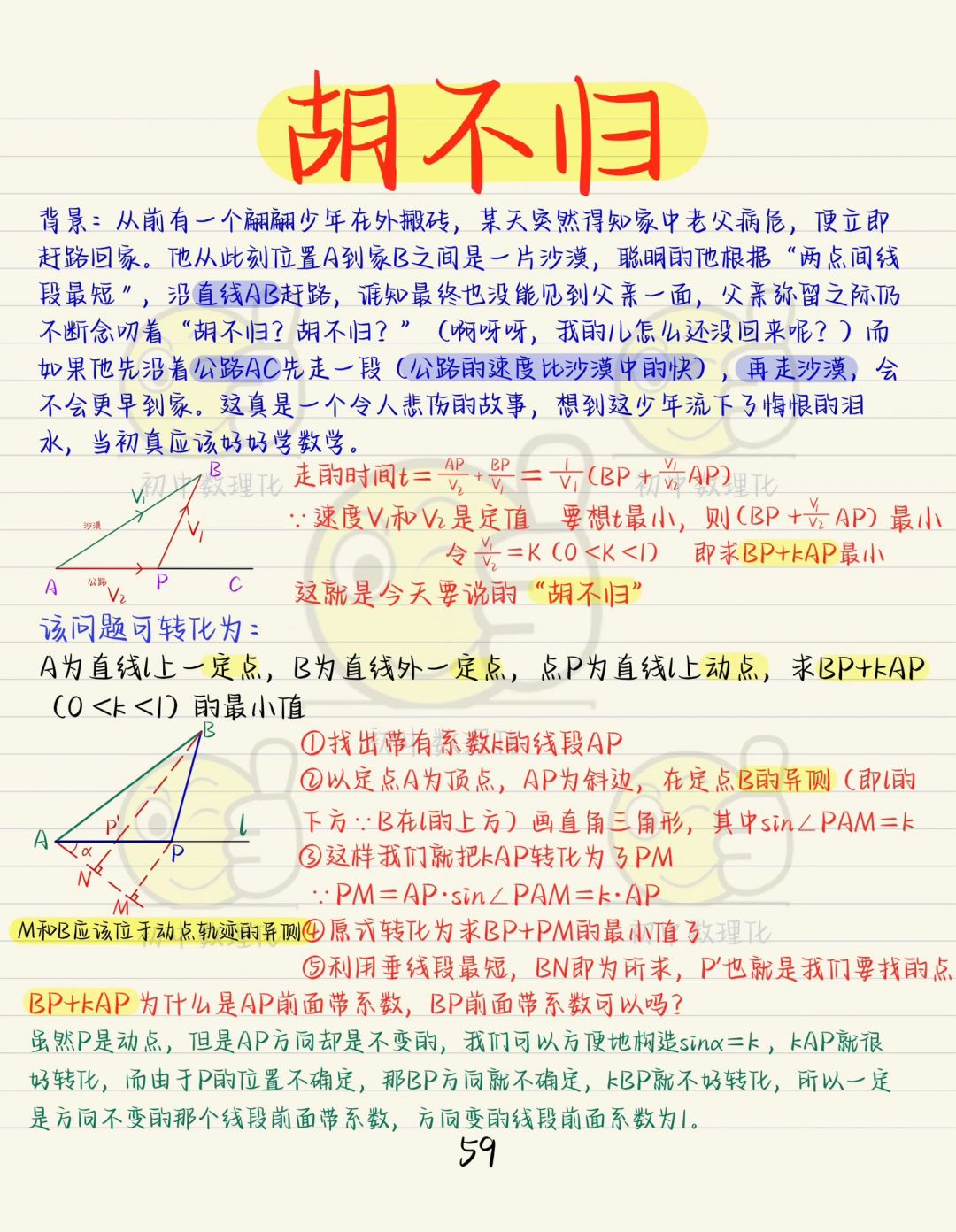 常考几何模型：胡不归模型