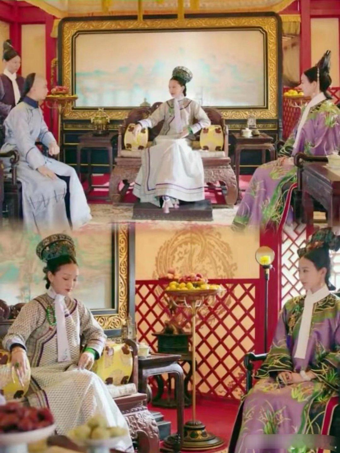 同样是皇后，其他四位皇后都坐得很端庄！唯独如懿她在跷二郎腿……连最基本的仪态都没
