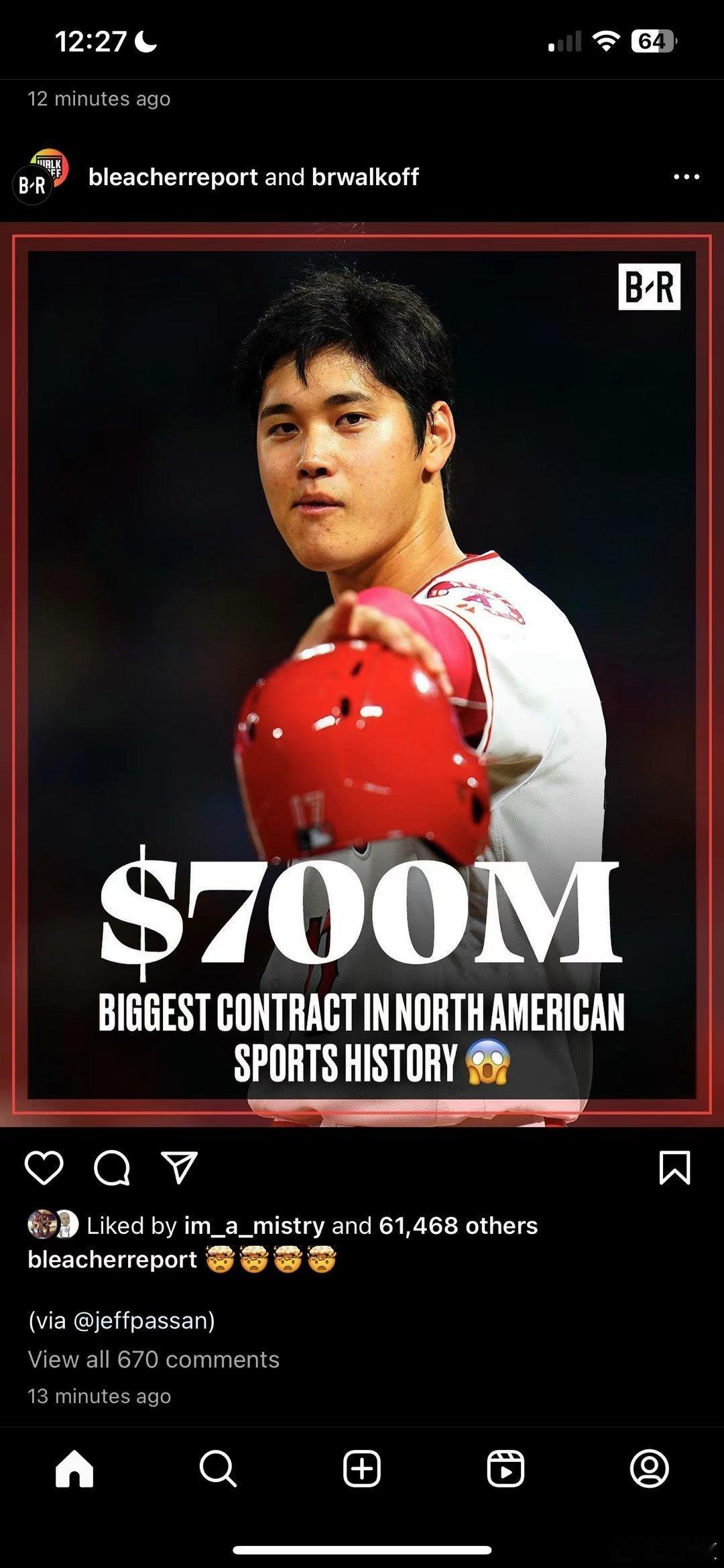 大谷翔平與洛杉磯道奇隊簽下10年7億美金的史無前例超級大合同, 足球我是不知道,