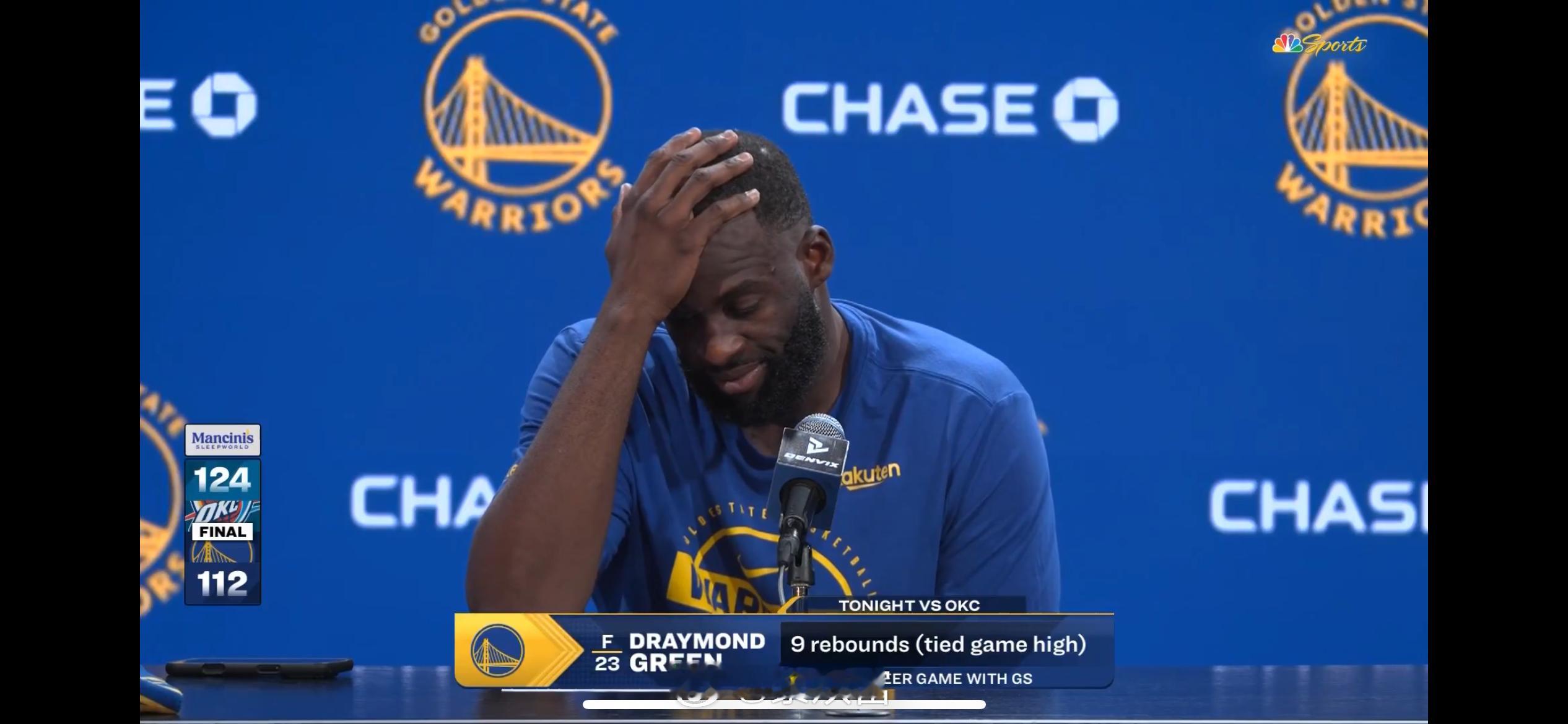 格林看好雷霆超越勇士的73胜:目标真的不一般难，但我认为他们很有能力……就是需要