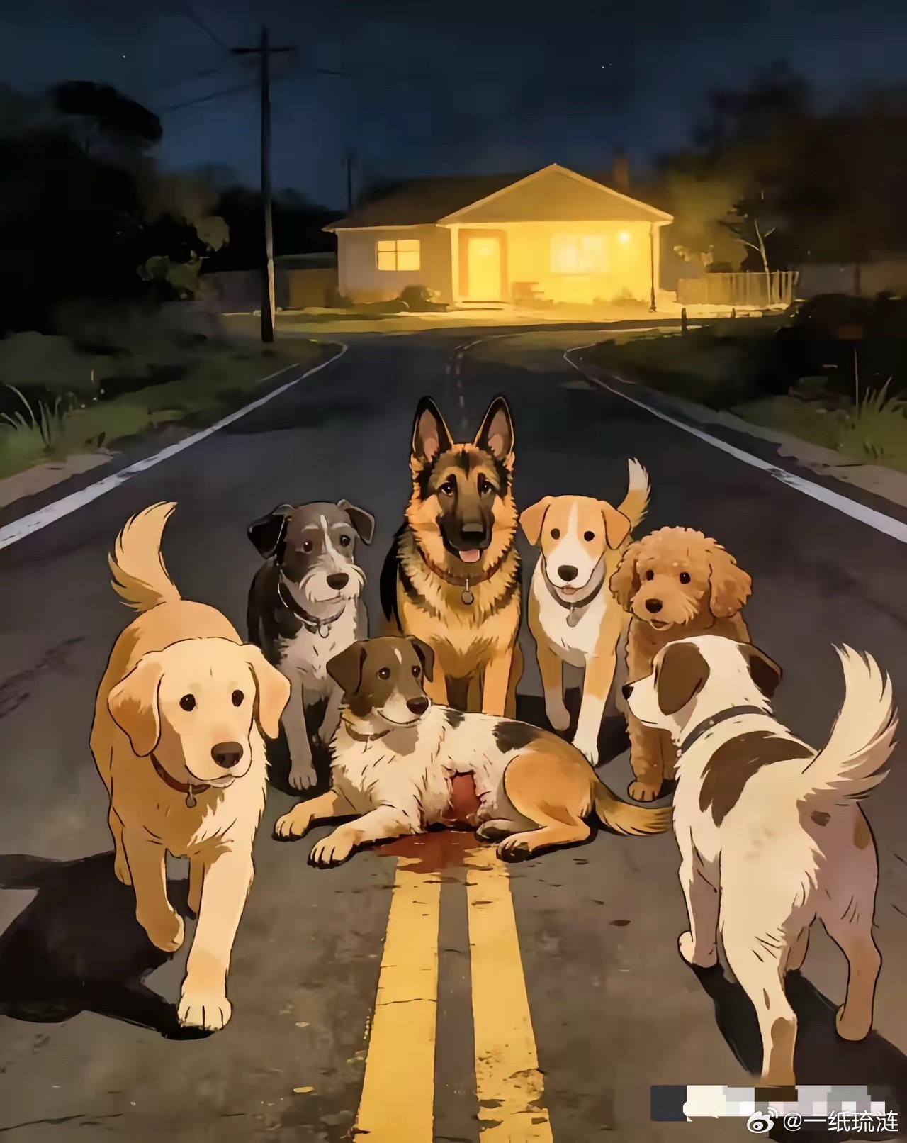 大半夜刷到长春长双快速路上的监控，直接给我看清醒了。七条跨品种的流浪狗在车流里狂