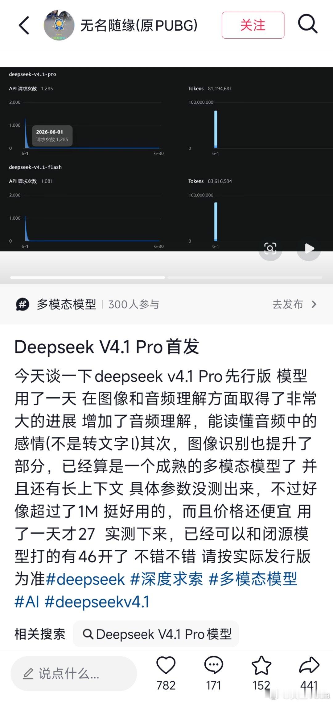 看到有人用上deepseek v4.1了。多模态要来了， 