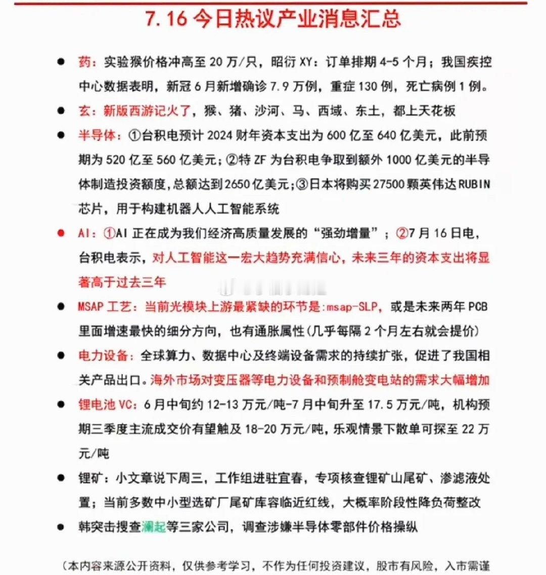 7.16周四  市场热点方向+投资逻辑！1.医药2.玄学：新版西游记3.半导体4