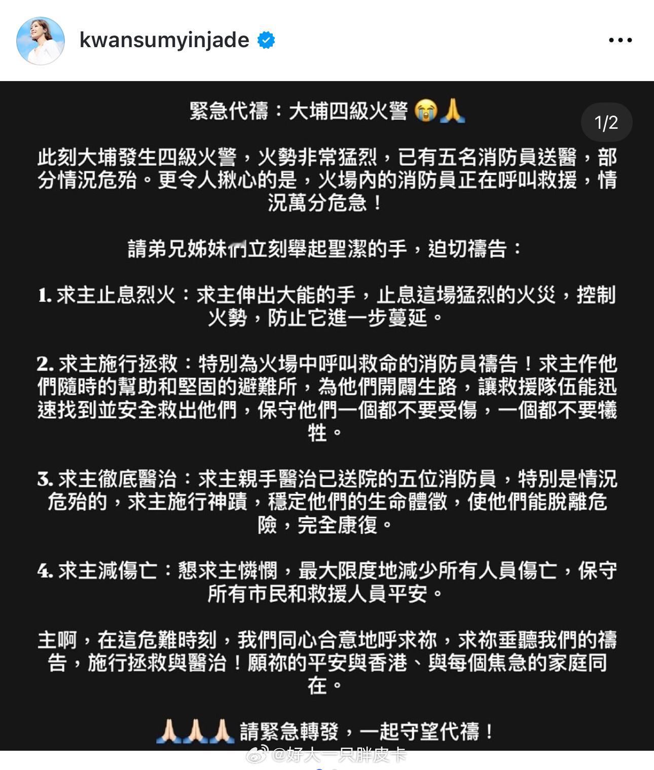 天佑香港🙏天佑大埔🙏希望大家一定平安 