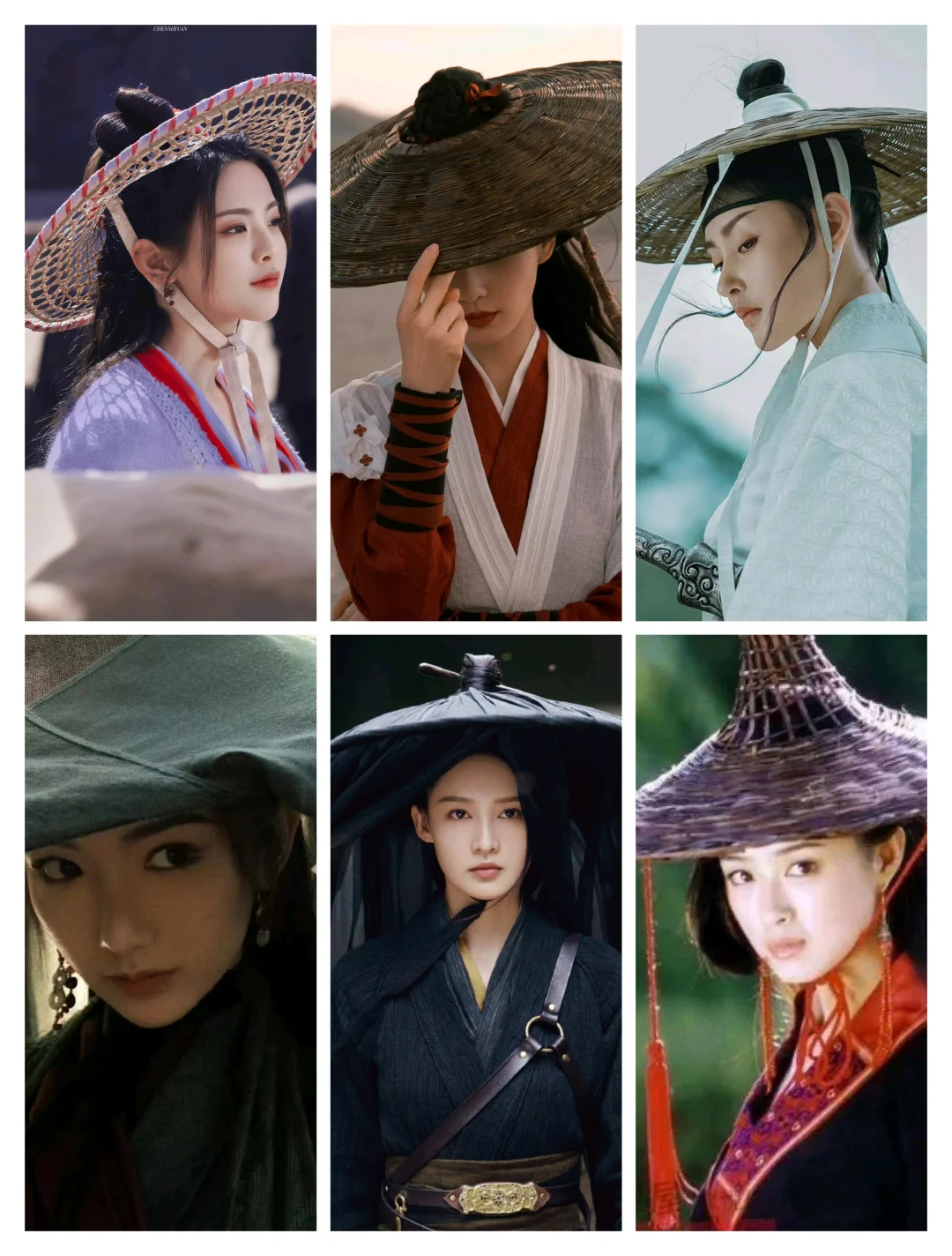 好看的侠女斗笠造型