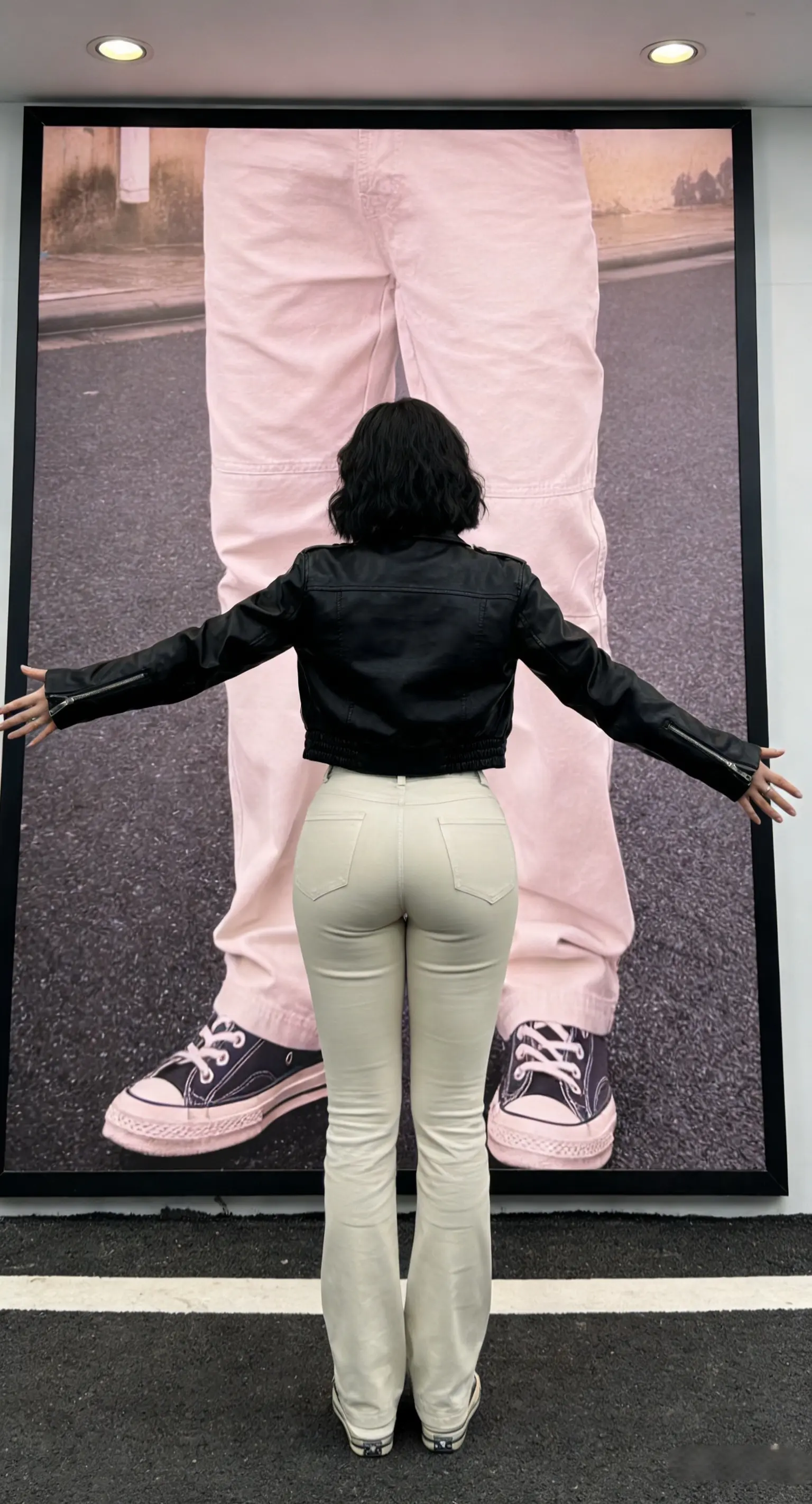 弯刀立裁拼接工装裤四季机能风可调节直筒裤简约透气休闲长裤