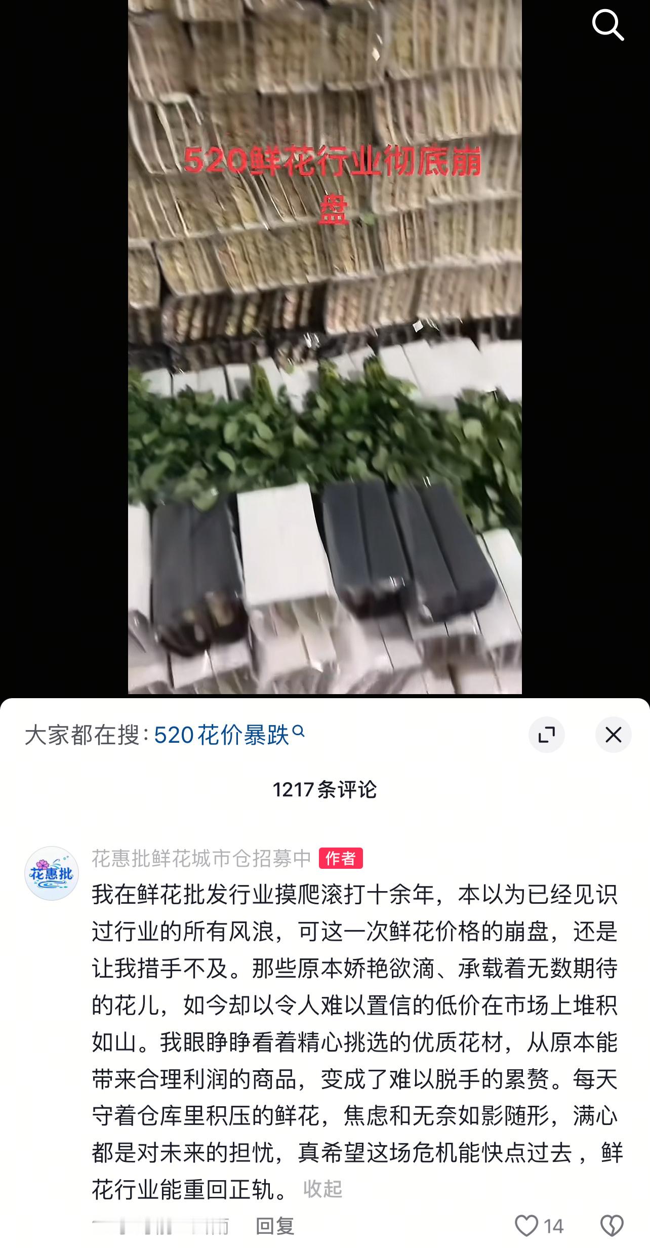 520鲜花行业崩盘这仅仅只是开始而已 ​​​